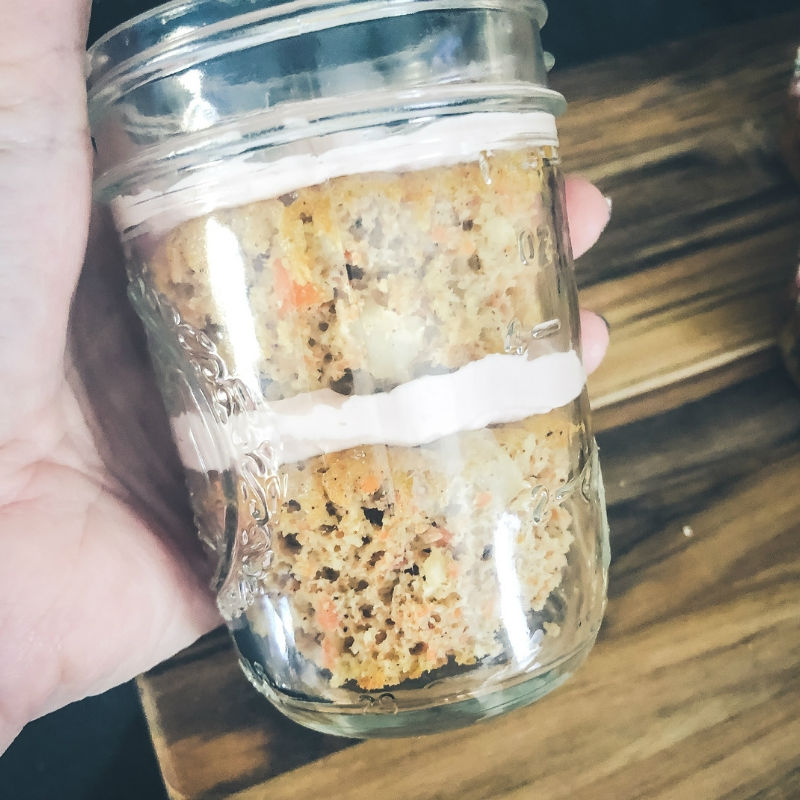 Sugar-Free Carrot Cake Cupcakes in a Jar