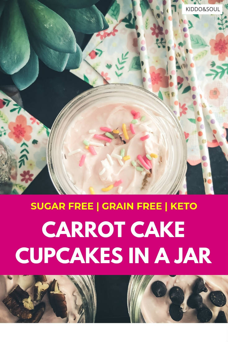 Sugar-Free Carrot Cake Cupcakes in a Jar
