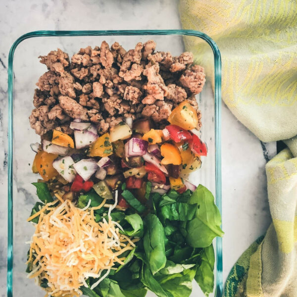 Low carb Taco Salad perfect for meal prep