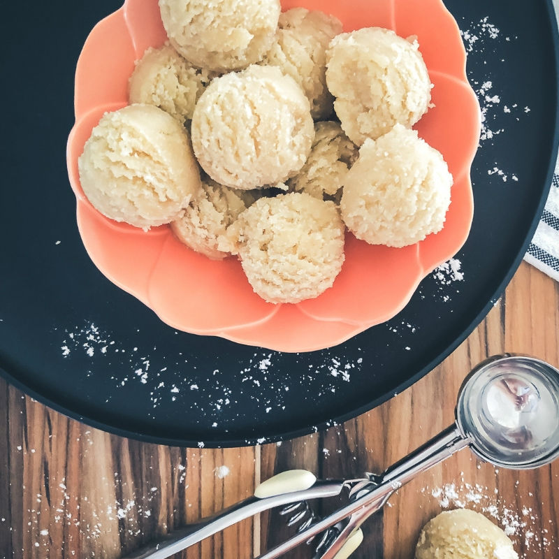 Quick and easy sugar cookie dough fat bombs (sans the sugar!)