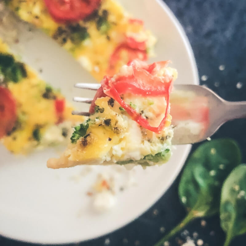 Low Carb and Grain Free Broccoli and Feta Breakfast Casserole