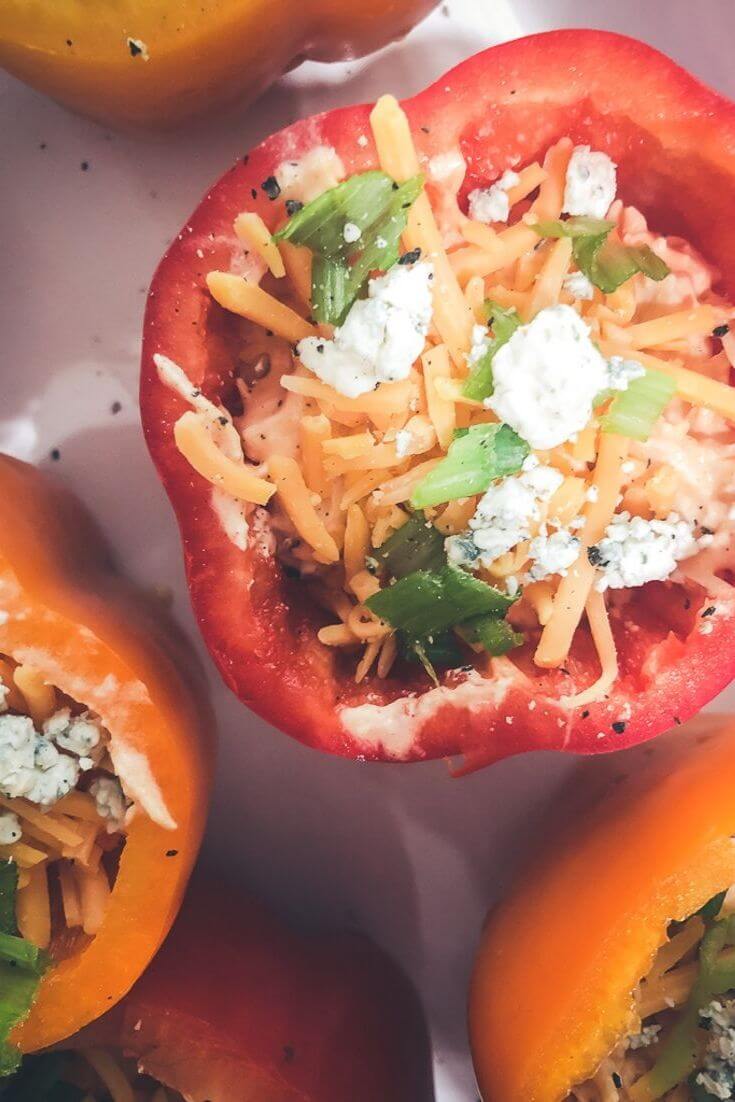 Add These Buffalo Chicken Stuffed Peppers to Your Favorite Meal Prep Meals list!
