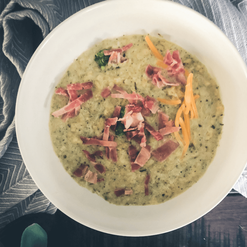 slow cooker broccoli and cheese keto soup